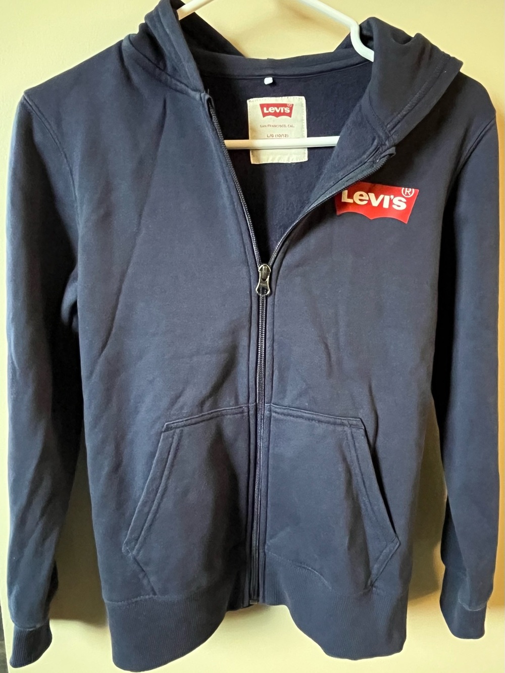 Levi's Boys Zippered Hoodie Jacket Size Large 10/12 Blue Grey